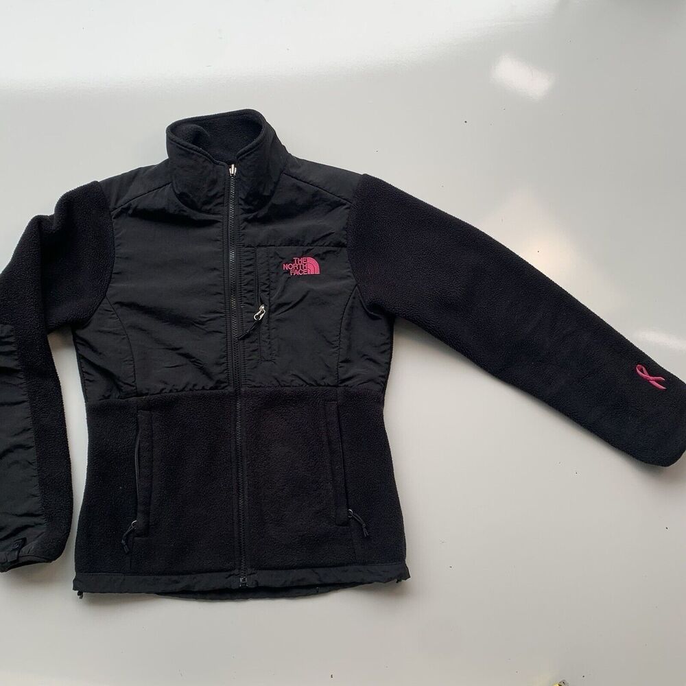 The North Face Pink Ribbon Osito 2 Black Fleece Jacket Womens Size XS POLARTEC